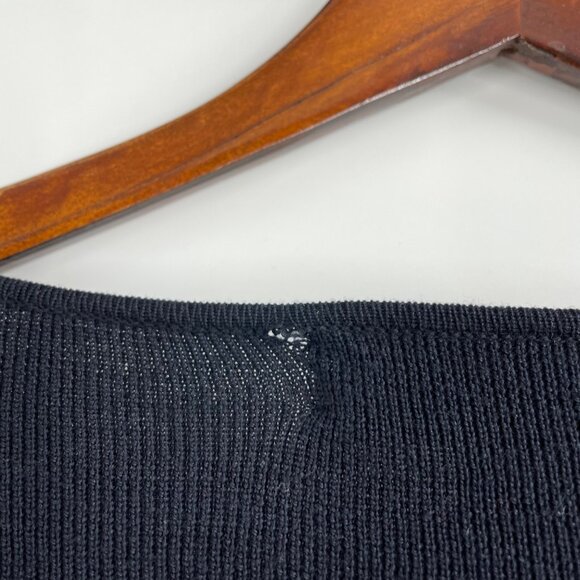 Vintage Linda Allard Ellen Tracy Womens Petite Cardigan Wool Silk Black Neutral - Picture 4 of 7